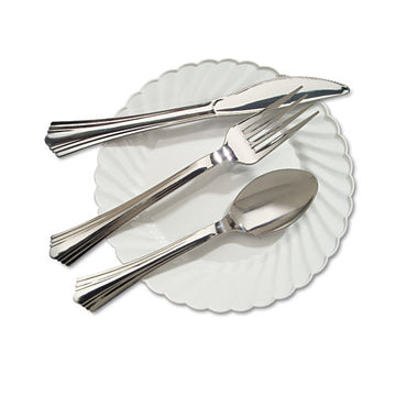 WNA Heavyweight Plastic Forks, Reflections Design, Silver, 600-carton freeshipping - TVN Wholesale
